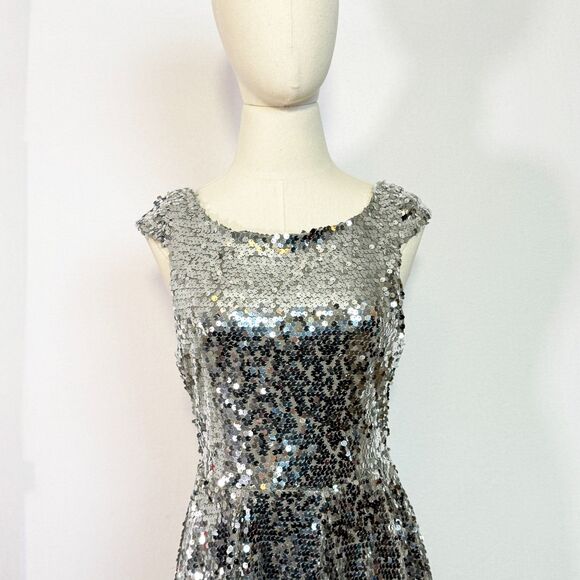 Delia's | Silver Sequin Skater Dress | Sz 7 | Junior - Picture 6 of 11